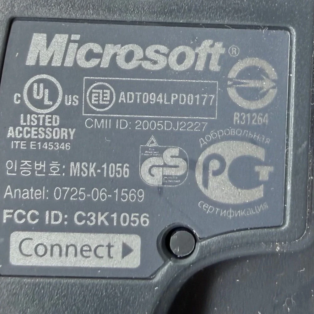Microsoft Wireless Notebook Optical Mouse 3000 Black USB Receiver with dongle‎